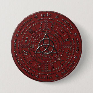 Ebony Ruby Celtic Zodiac Button