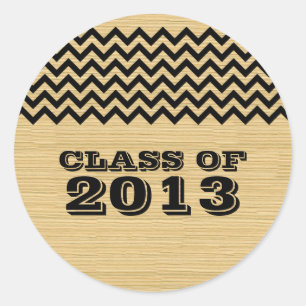 Ebony Rustic Chevron Graduation Stickers