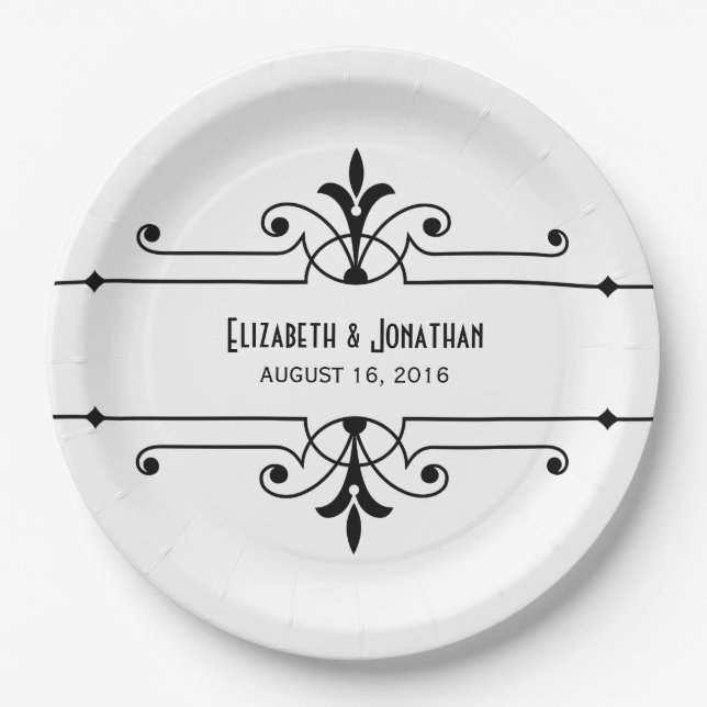 Ebony v2 Fancy Ornamental Paper Plates (Front)