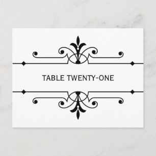 Ebony v2 Fancy Ornamental Table Number Postcard