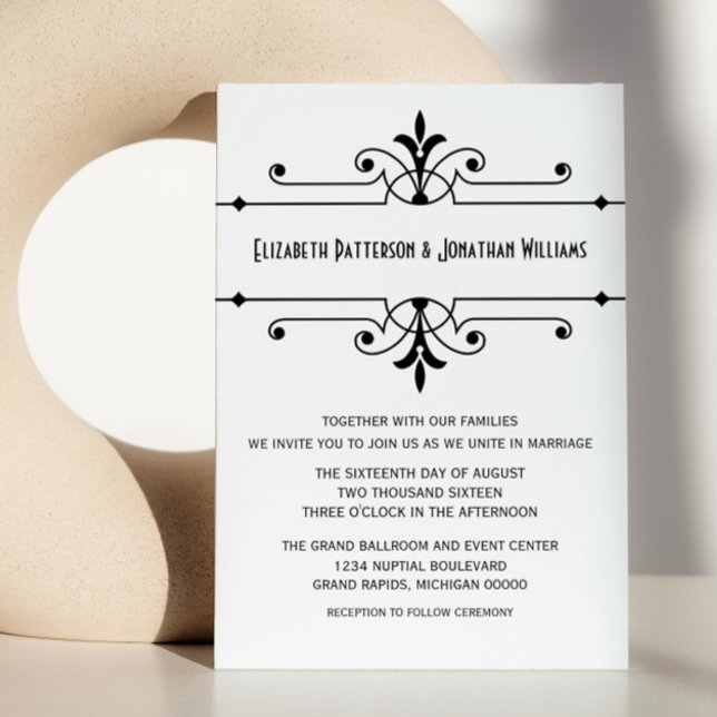 Ebony v2 Fancy Ornamental Wedding Invite (Ebony v2 Fancy Ornamental Wedding Invite)