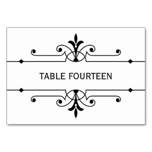 Ebony v2 Fancy Ornamental Wedding Table Card