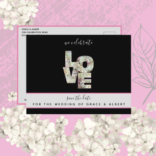  Ebony Vanilla Strawberry Hydrangeas Save the Date Postcard