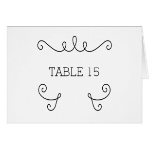 Ebony Whimsical Flourish Table Number Card