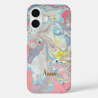 Ebru Art Pastel Abstract — iPhone 16 Case