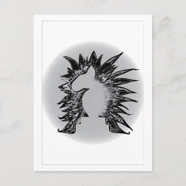 EBT chess knight modern pet art illustration  Postcard (Front)