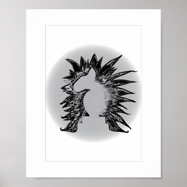 EBT chess knight modern pet art illustration  Poster (Front)