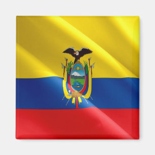 EC - Ecuador - Waving Flag - Ecuadorian Magnet