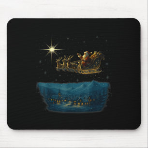 Ec Santa Sleigh With And Stars Mouse Pad