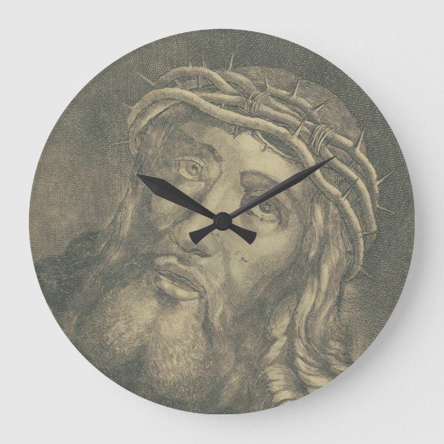 Ecce homo Holy Face of Jesus Large Clock (Front)