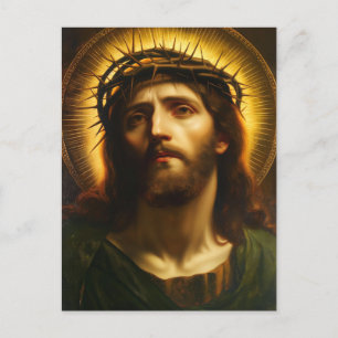 Ecce Homo   Jesus Christ with Crown of Thorns Holiday Postcard