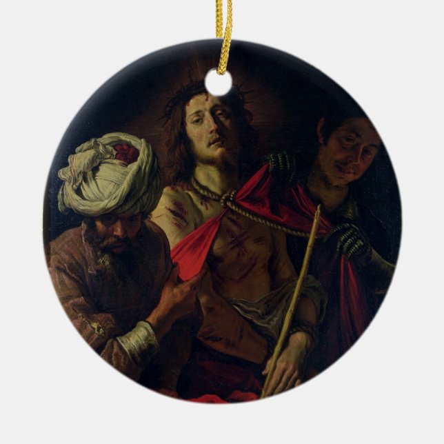 Ecce Homo (oil on canvas) Ceramic Tree Decoration (Front)