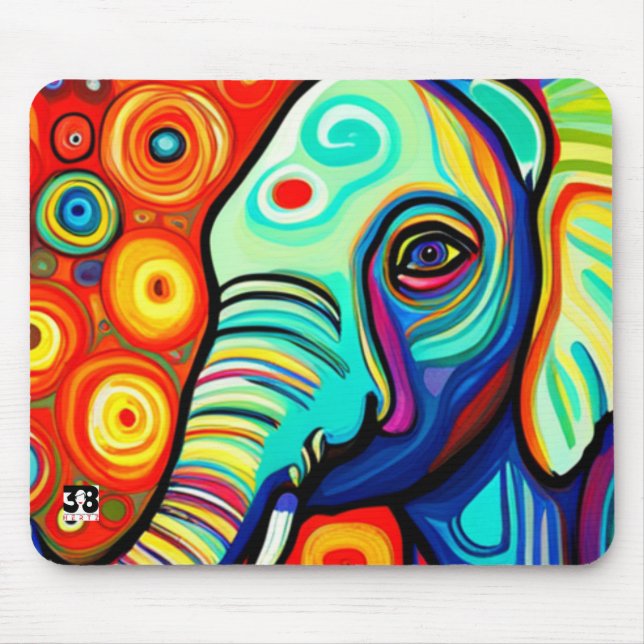 Eccentric Elephant Mouse Pad (Front)