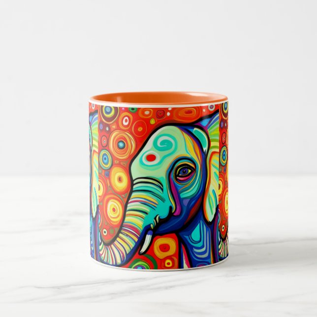 Eccentric Elephant Two-Tone Coffee Mug (Center)