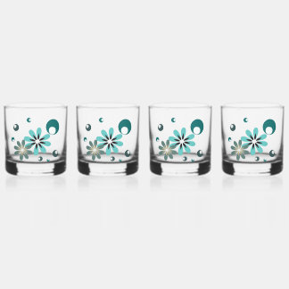 Eccentric Green Retro Inspired  Whiskey Glass