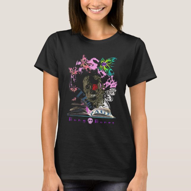 Eccentric Kooky Bong Bones Script Illustration Des T-Shirt (Front)