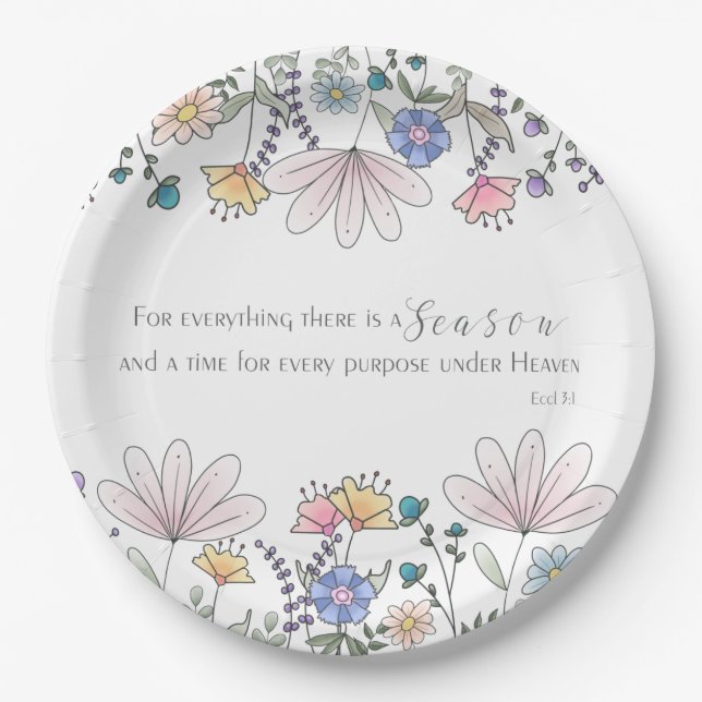 Eccl 3:1 For Everything there is a Season Beverage Paper Plate (Front)