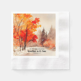 Ecclesiastes 3:11 Bible Verse Fall Watercolor Napkin