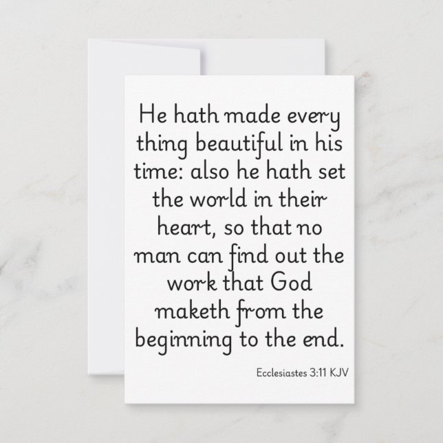 Ecclesiastes 3:11 KJV Bible Verse Greeting Card (Front)