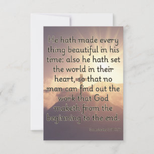 Ecclesiastes 3:11 KJV Bible Verse Pic Greeting Card
