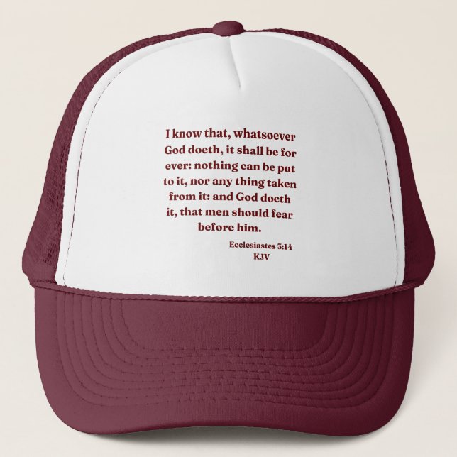 Ecclesiastes 3:14 KJV Bible Verse Trucker Hat (Front)