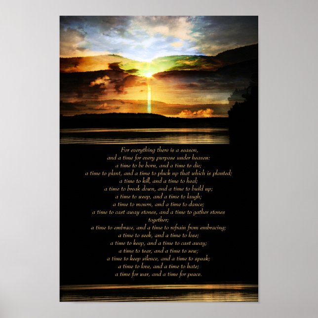 Ecclesiastes 3, 1-8 - sunrise inspirational poster (Front)