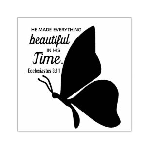 Ecclesiastes 3:1 Butterfly Scripture Bible Verse Rubber Stamp