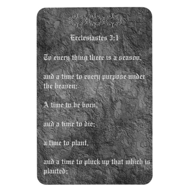 Ecclesiastes 3:1 Distressed Aged Texture No Tears Magnet (Vertical)