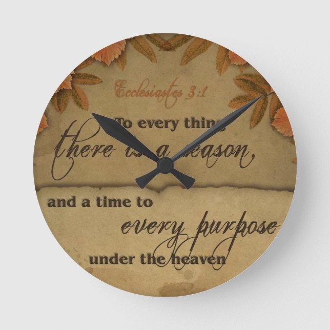 Ecclesiastes 3:1 Scripture Art Gifts Round Clock (Front)