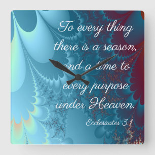 Ecclesiastes 3:1 square wall clock