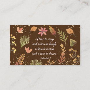 Ecclesiastes 3:4, A time to weep, a time to laugh Business Card