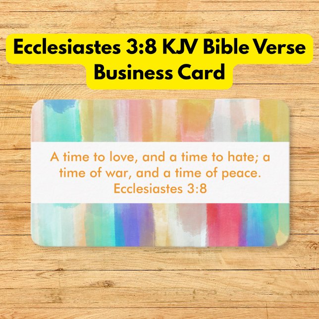 Ecclesiastes 3:8 KJV Bible Verse Rainbow Business Card (Creator Uploaded)