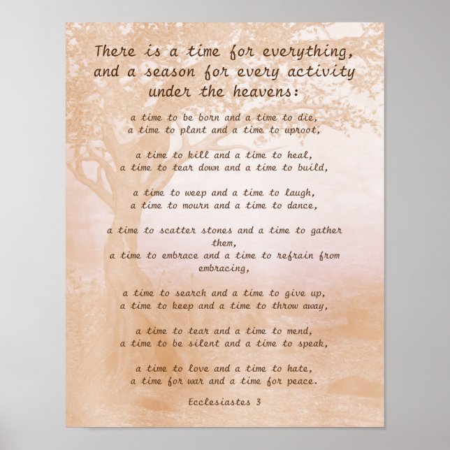 Ecclesiastes 3 Bible Verse Poster (Front)