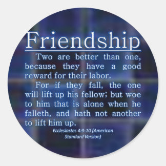 Ecclesiastes 4:9-10 classic round sticker