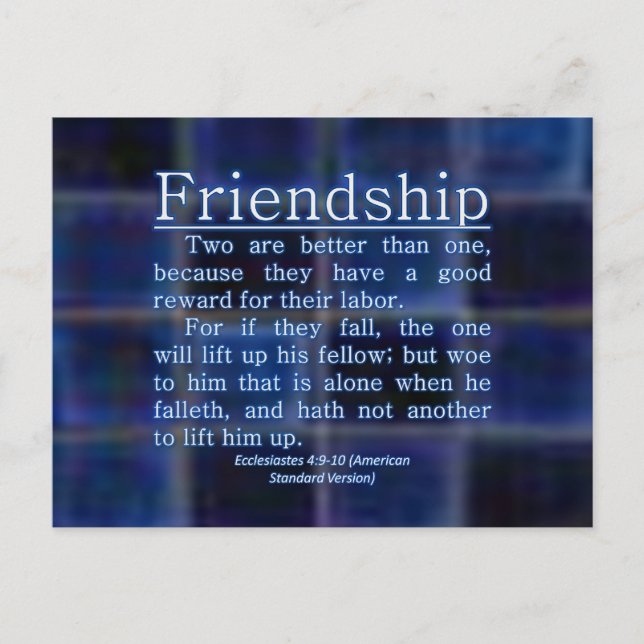 Ecclesiastes 4:9-10 postcard (Front)