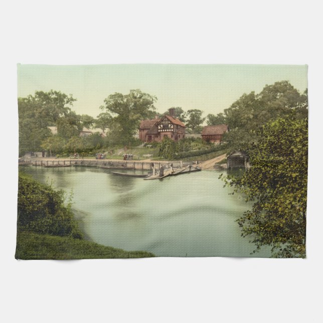 Eccleston Ferry, Chester, England Tea Towel (Horizontal)