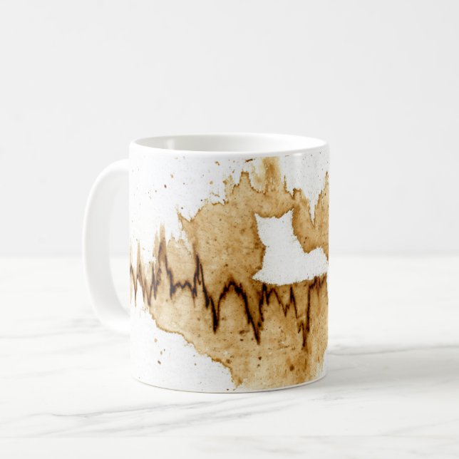 ECG Coffee Stain Art Nursing Cat Mug (Front Left)