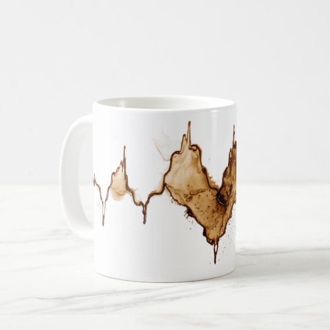 ECG Coffee Stain Art Nursing Mug (Front Left)