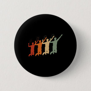 Ecg Heartbeat Badminton Player Shuttle Sports Smas 6 Cm Round Badge