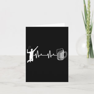 Ecg Heartbeat Badminton Player Shuttle Sports Smas Card