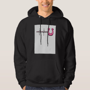 Ecg Heartbeat Graphic Horse Lover Equestrian Rider Hoodie