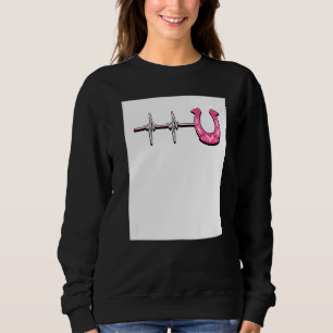 Ecg Heartbeat Graphic Horse Lover Equestrian Rider Sweatshirt