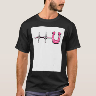 Ecg Heartbeat Graphic Horse Lover Equestrian Rider T-Shirt
