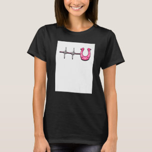 Ecg Heartbeat Graphic Horse Lover Equestrian Rider T-Shirt