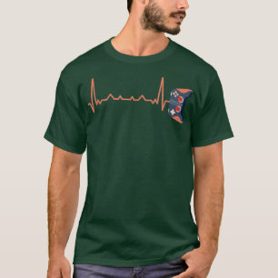 Ecg Heartbeat Video Game Player Gaming Console Pc T-Shirt