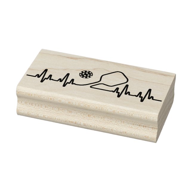 Ecg Pickleball Heartbeat Rubber Stamp (Stamp)