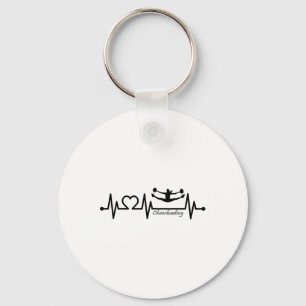 Ecg Pulse Heartbeat With Heart Cheerleader _1 Key Ring
