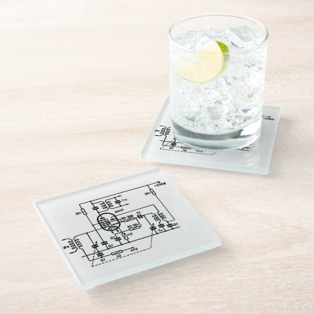 ECH81 Frequency Converter Glass Coaster (Angled)