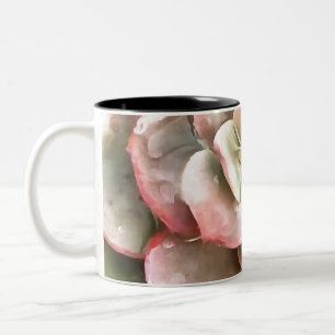 Echeveria Cactus Succulent Acrylic Painting Two-Tone Coffee Mug
