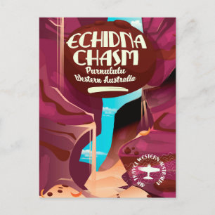 Echidna Chasm cartoon travel poster Postcard